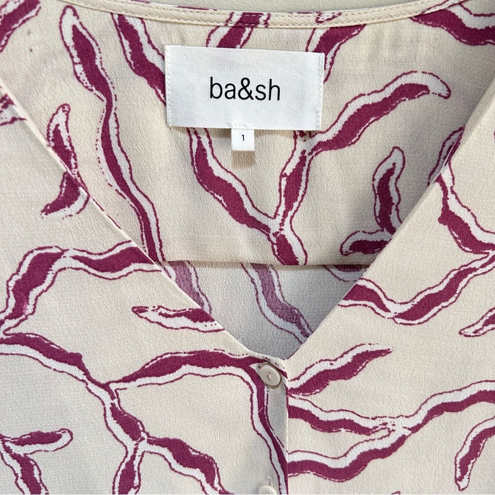 Ba&Sh ~ Ecru Clea Print V-Neck Button Front Blous… - image 3